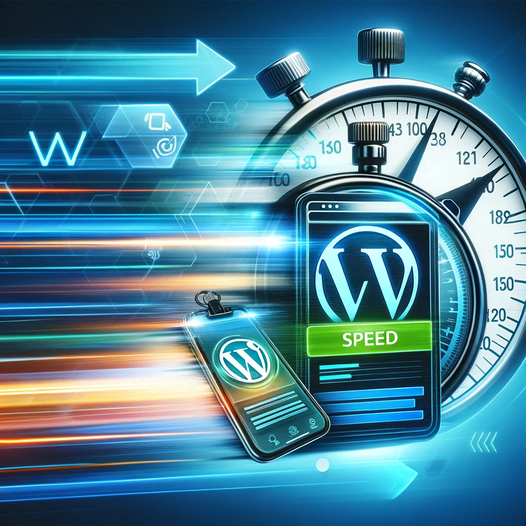An image for a blog post titled 'Hoe optimaliseer je de snelheid van je WordPress site' (How to Optimize the Speed of Your WordPress Site).